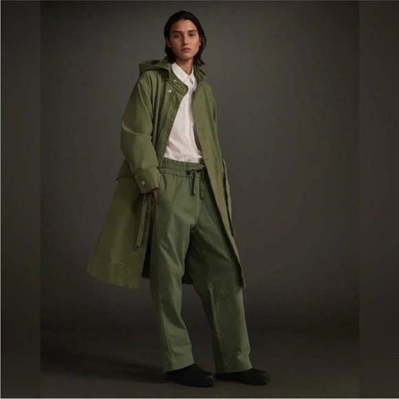 Everlane The Canvas Green Parka Coat jacket women’s large - Picture 1 of 12